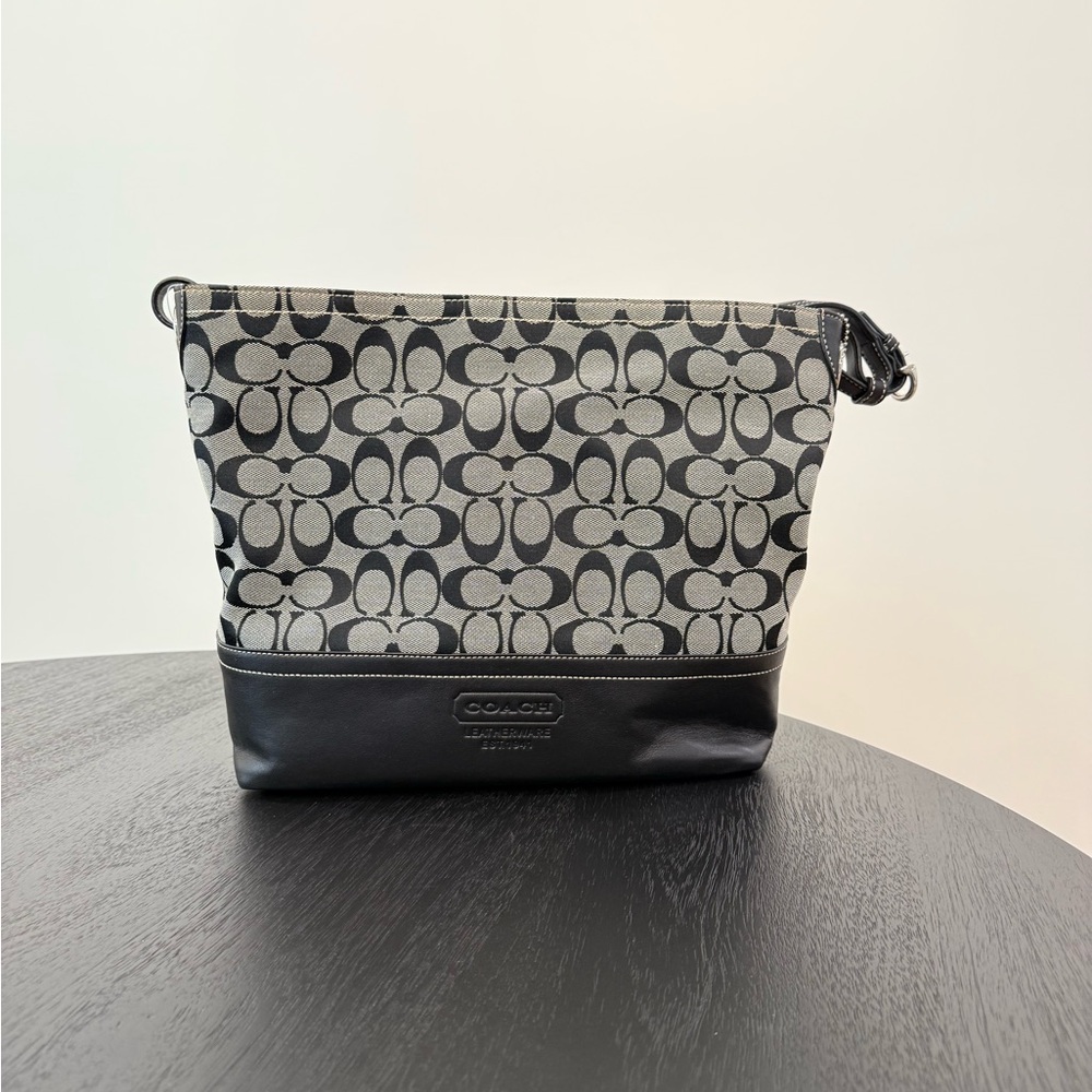 Coach Black and Gray Sig shoulder Tote